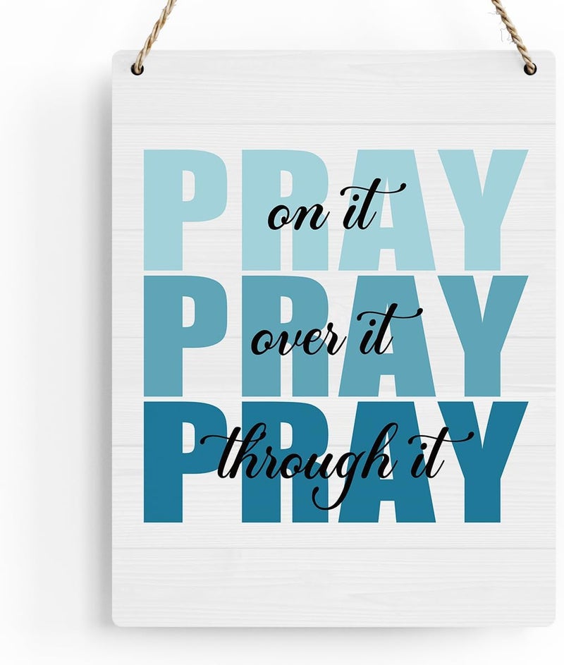 BELLOWDEER Pink Bible Verses Wall Decor, Christian Inspirational Wooden Sign Art for Home, Porch, Bedroom, Living Room, Office - Women's Room Decor - Image 1